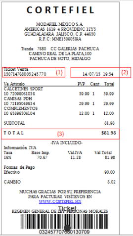 ejemplo de ticket de compra para factura electrónica de Springfield